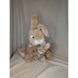 Russ 12" Apricot Bunny Rabbit Plush Stuffed Animal with Baby Rabbit Bunny Plush